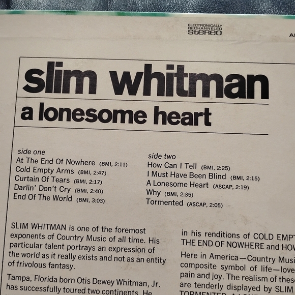 SLIM WHITMAN LP - Picture 3 of 5